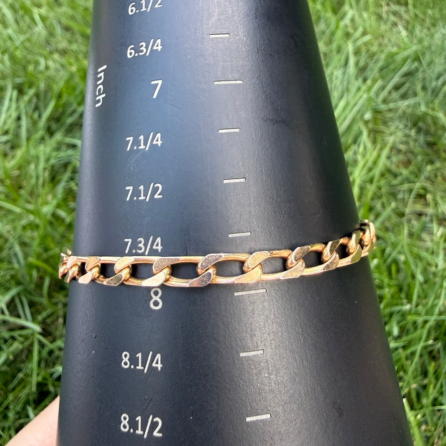 7.75+" Italian Solid 9K Yellow Gold UnoAErre Curb Bracelet, 10.5 g