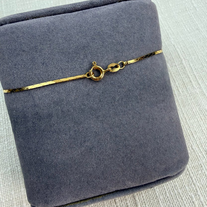 6.75" 14K Yellow Gold Italian Cobra Link Bracelet, 1.06 g