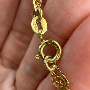 7" Vintage Solid 10K Yellow Gold Italian Filigree Bracelet, 3.6 g