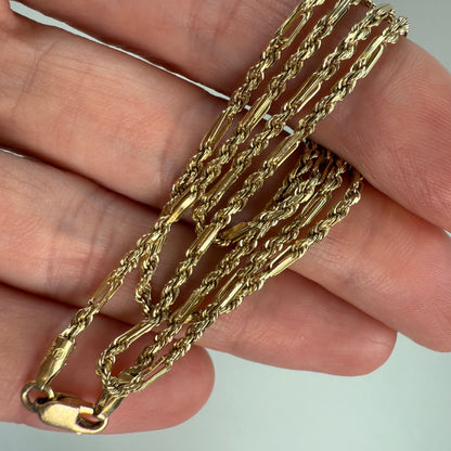 18.5" Solid 10K Yellow Gold Figarope Chain, 5.27 g