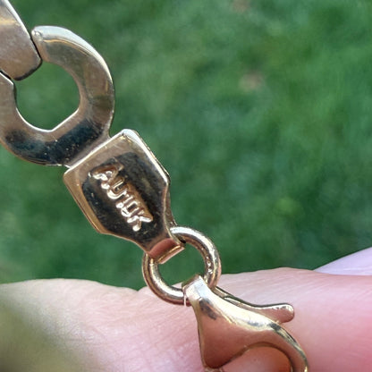 6.75" Solid 10K Two Tone Gold Fancy Link Bracelet, 4.05 g