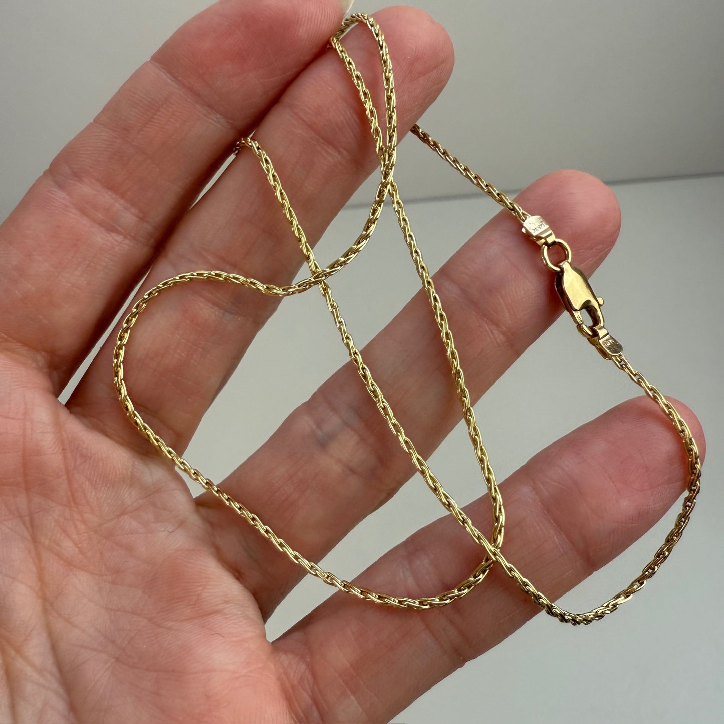 18" Solid 14K Yellow Gold Wheat Chain, 4.3 g