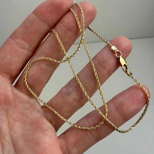 18" Solid 14K Yellow Gold Wheat Chain, 4.3 g