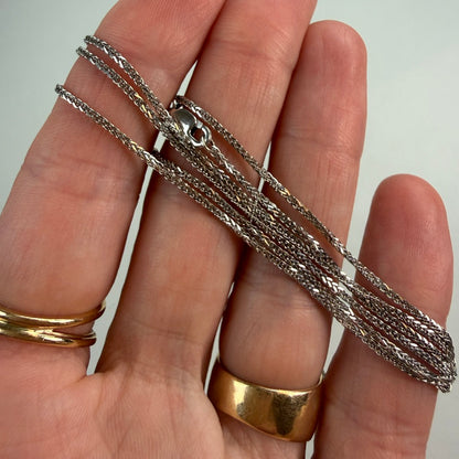 20" Solid 14K White Gold Wheat Chain, 2.69