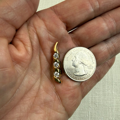 Estate Solid 14K Yellow Gold .50ct Diamond Sculptural Design Pendant, 3.27 g