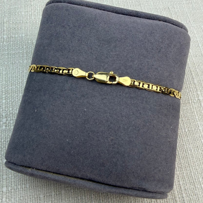 Italian Solid 10K Yellow Gold Mariner Link Bracelet, 6.75", 2.61 g