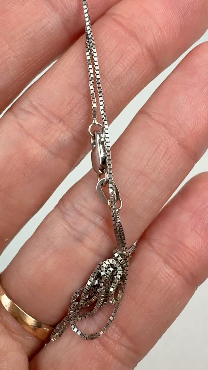 16.25" Italian Solid 14K White Gold Box Chain 1.72 g