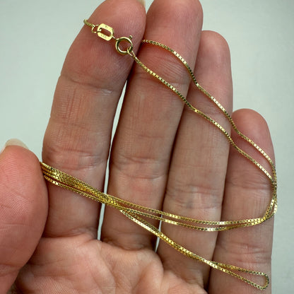 20" Solid 14K Yellow Gold Box Chain 1.73 g
