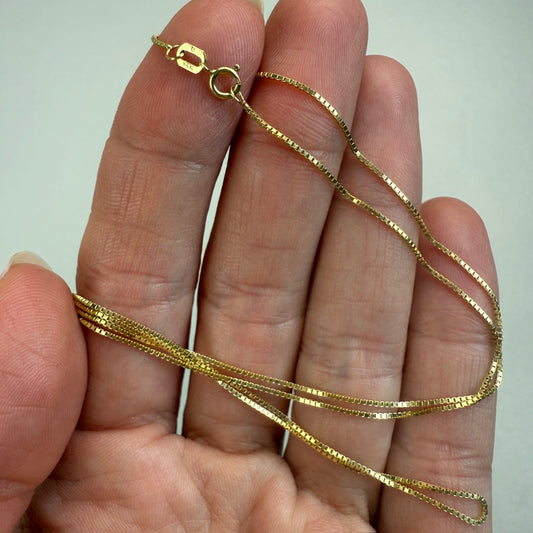 20" Solid 14K Yellow Gold Box Chain 1.73 g