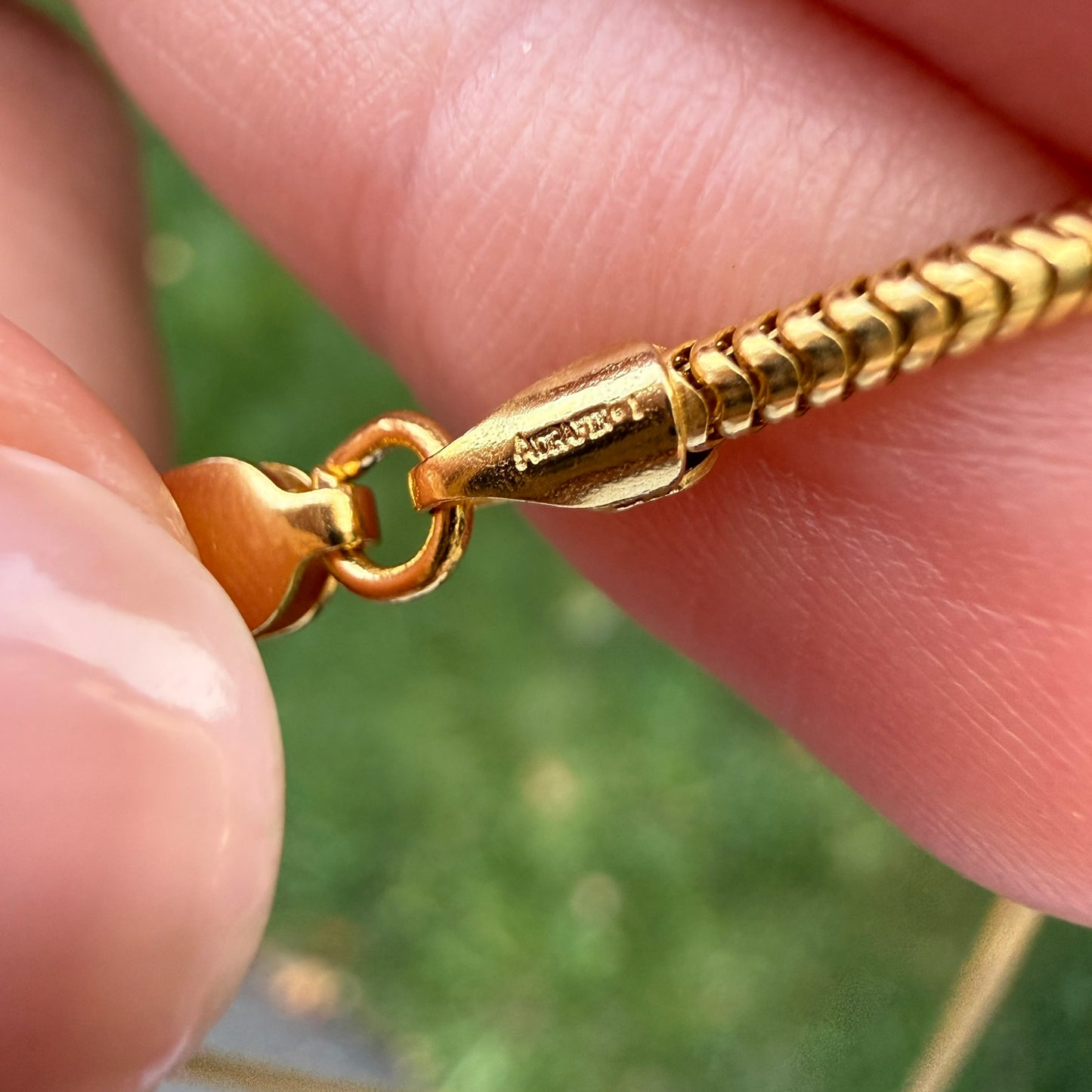 19.25" Italian Solid 14K Yellow Gold Snake Link Chain, 8.9 g