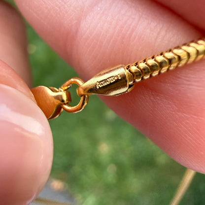 19.25" Italian Solid 14K Yellow Gold Snake Link Chain, 8.9 g