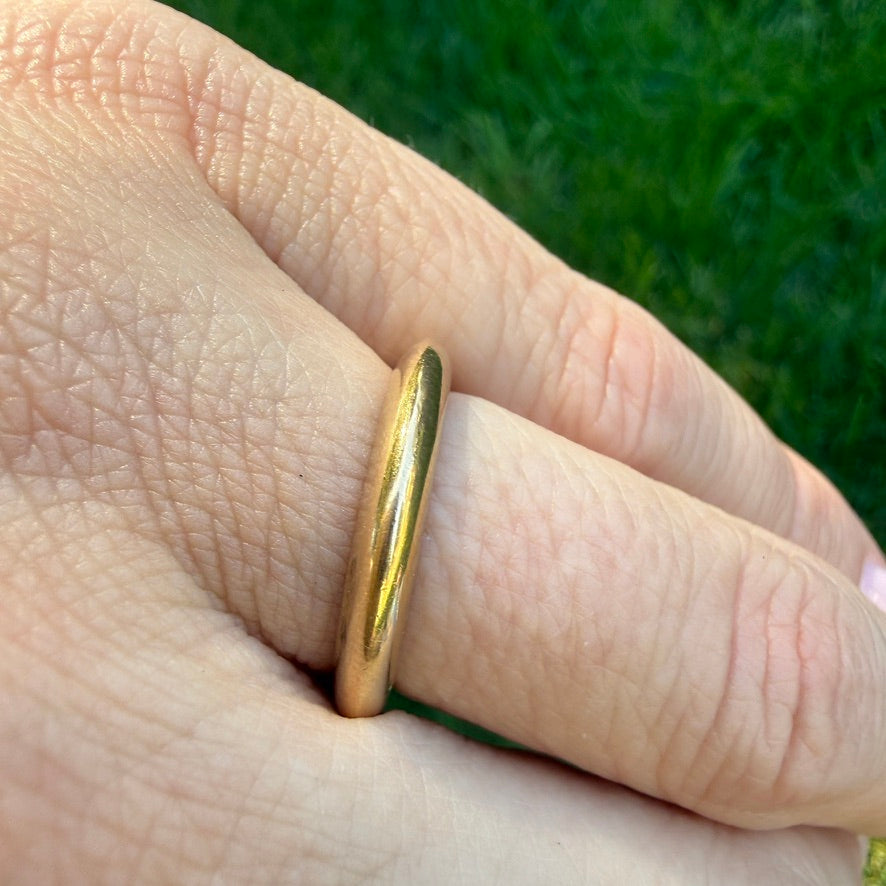 14K Solid Yellow Gold Donut Band, Size 4.75