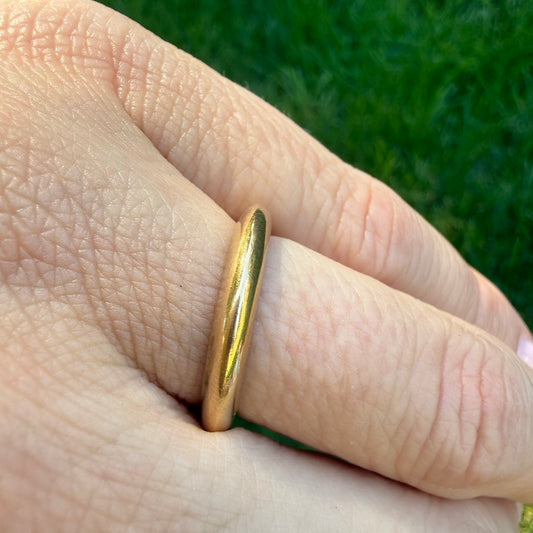 14K Solid Yellow Gold Donut Band, Size 4.75