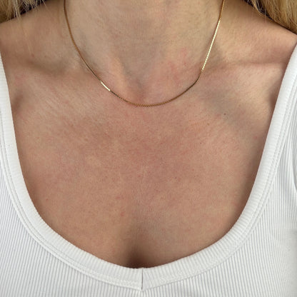 16" Solid 14K Yellow Gold Box Chain 3.36 g