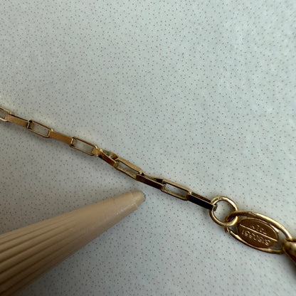 18" Italian Solid 14K Yellow Gold Elongated Box Chain, 3 g