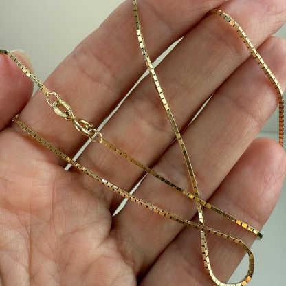 16" Solid 14K Yellow Gold Box Chain 3.36 g
