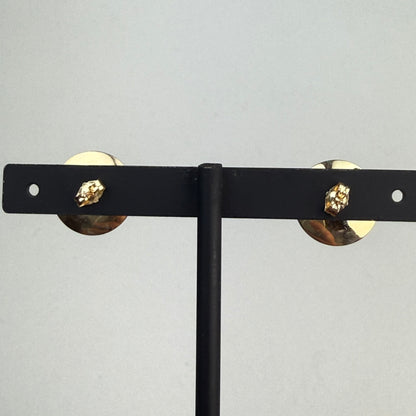 Estate 14k Solid Yellow Gold Classic Domed Earrings, 1.92 g