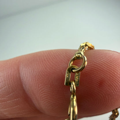 20.5" Italian Solid 14K Yellow Gold Faceted Singapore Chain, 4.14 g