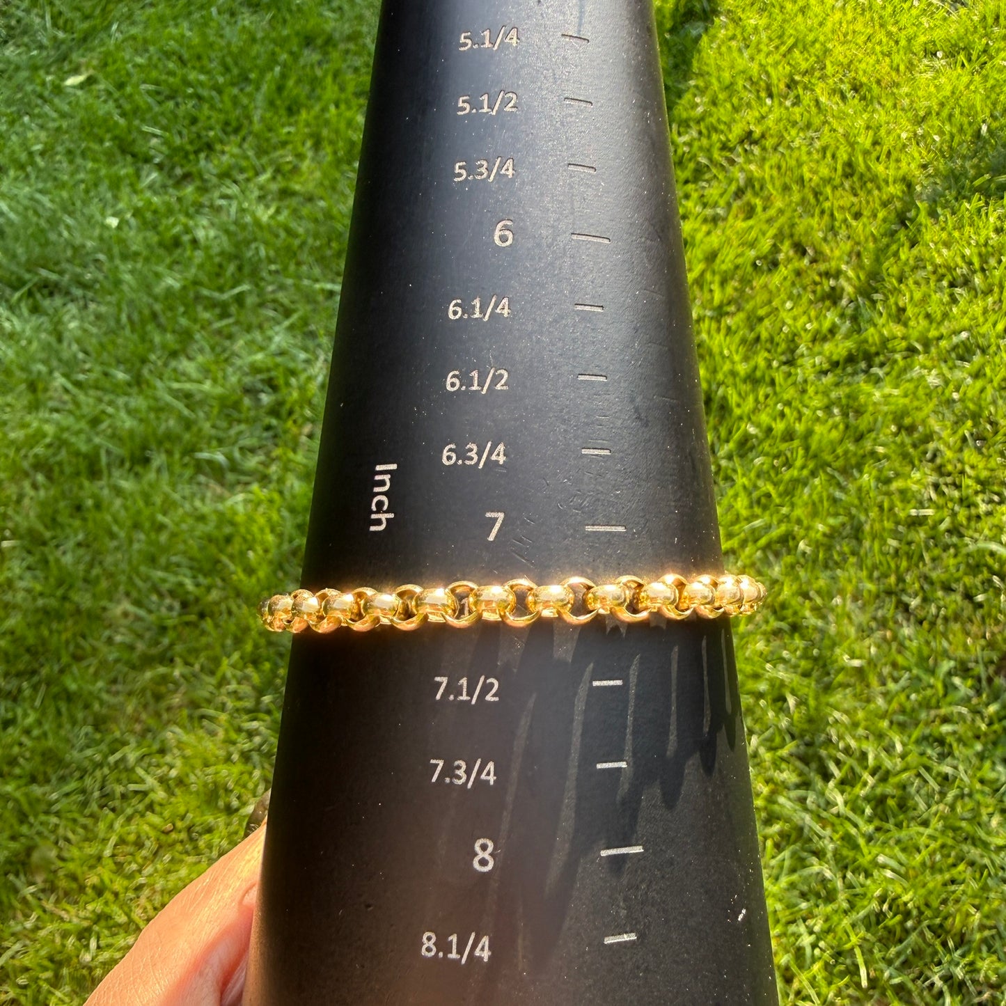 7.25" Solid 14K Yellow Gold Classic Rolo Link Bracelet, 9.47 g