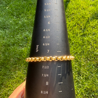 7.25" Solid 14K Yellow Gold Classic Rolo Link Bracelet, 9.47 g