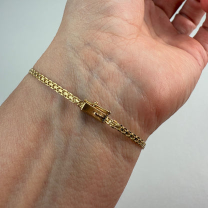 5.5-5.75" Solid 14K Yellow Gold Opal and Diamond&nbsp; Bracelet, 3.57 g
