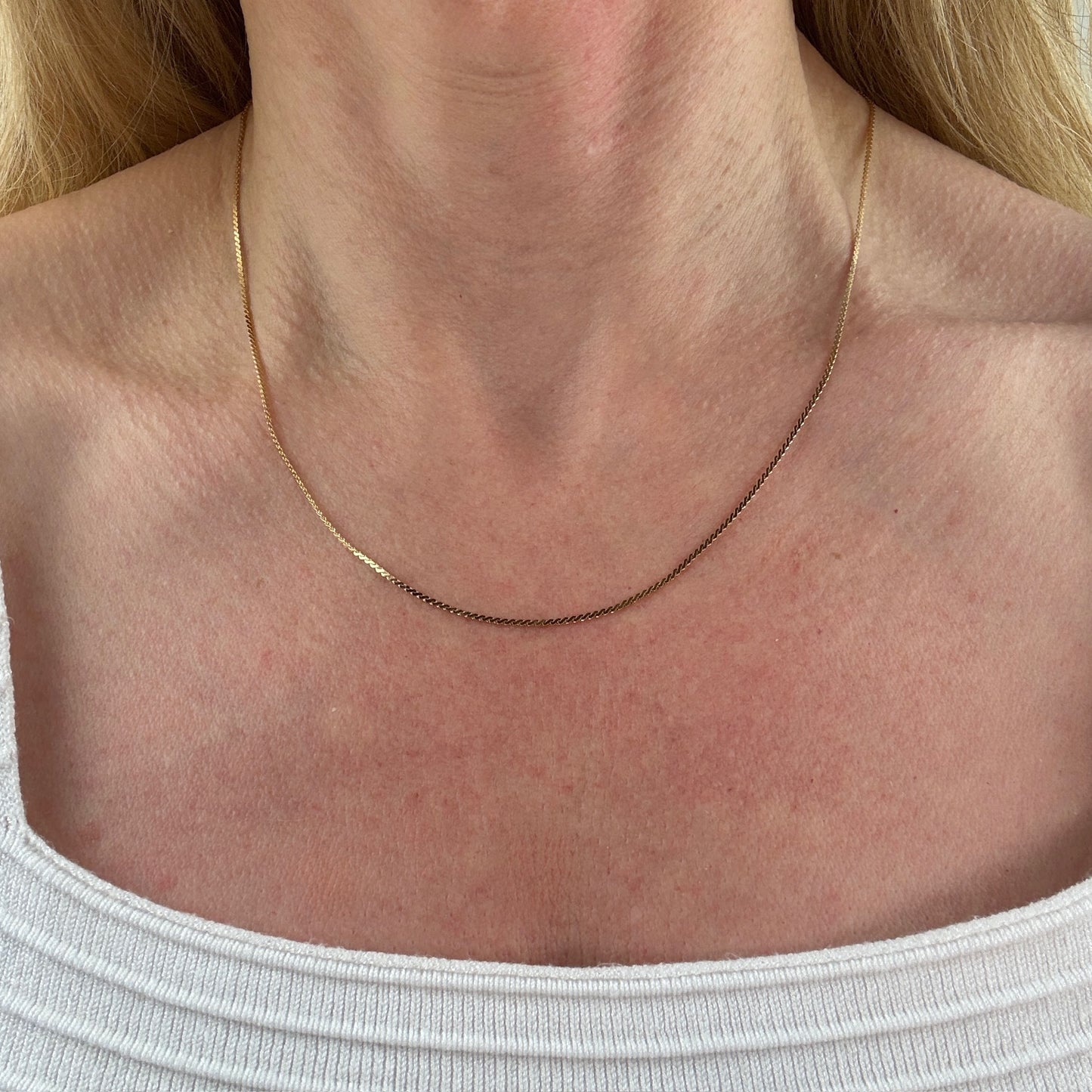 18" Solid 14K Yellow Gold Italian Arezzo Serpentine Chain, 2.77 g