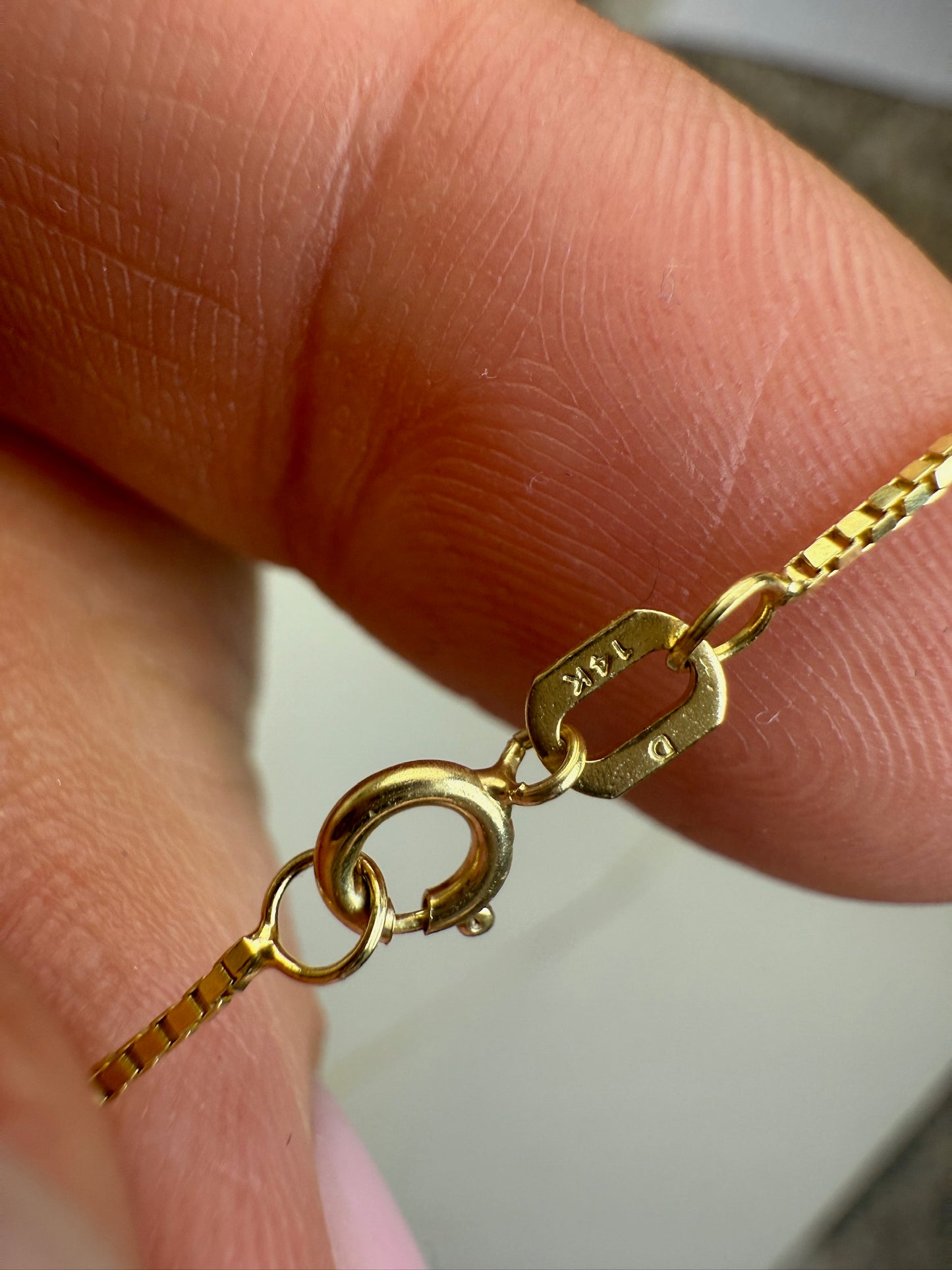 20" Solid 14K Yellow Gold Box Chain 1.73 g