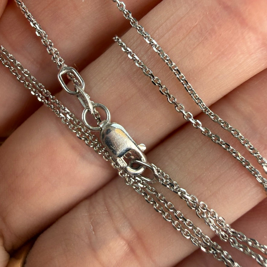17" Italian Solid 14K White Gold Mini Biker Link Chain 1.73