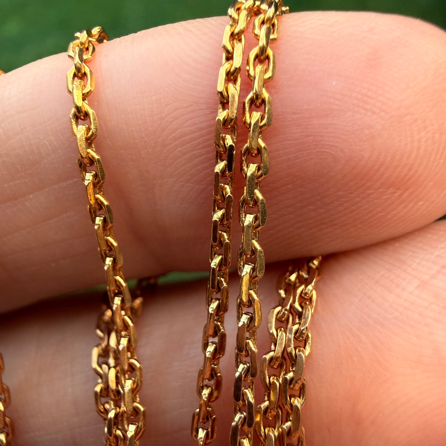 21" Solid 14K Yellow Gold Mini Biker Link Chain, 5.5 g