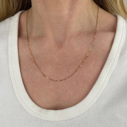 Solid 20.5" 18K Yellow Gold Fine Singapore Link Chain, 1.68 g