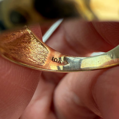10K Solid Yellow Gold Wave Domed Ring Size 5.5