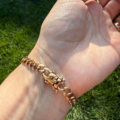 7.5" Solid 14K Yellow Gold Classic Curb Bracelet, 19.11 g
