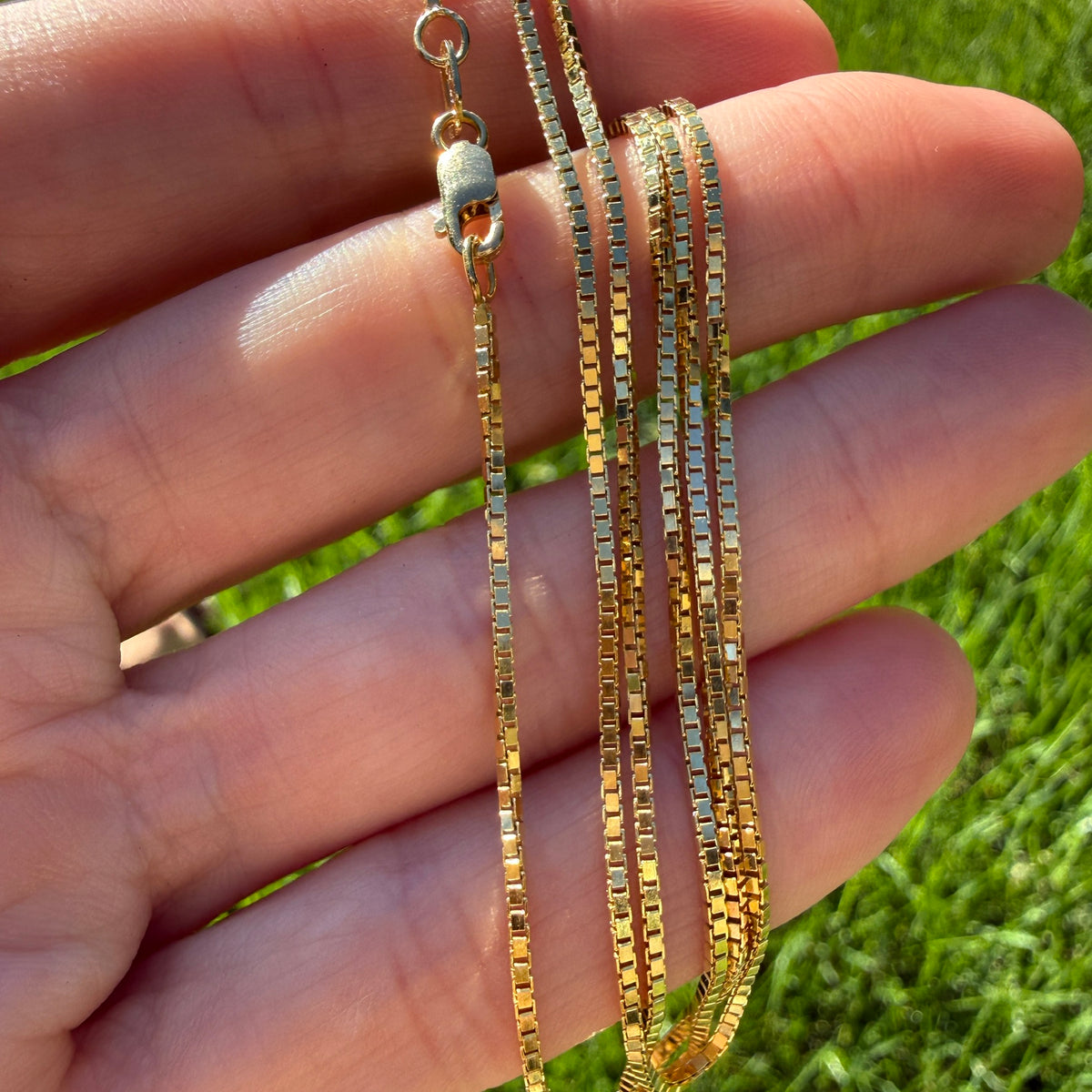 24.25" Solid 14K Yellow Gold Italian Box Chain, 6.11 g