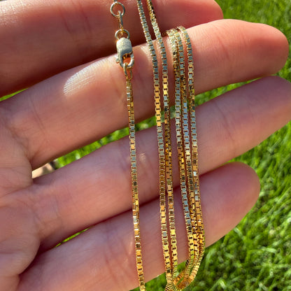 24.25" Solid 14K Yellow Gold Italian Box Chain, 6.11 g