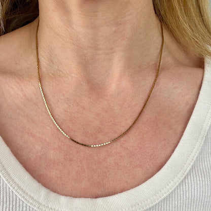 18.5" Italian Solid 14K Yellow Classic Gold Box Chain, 4.71 g