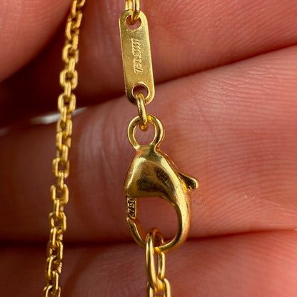 Solid 16.5" 18K Yellow Gold Classic Mini Biker Link Chain, 5.14 g