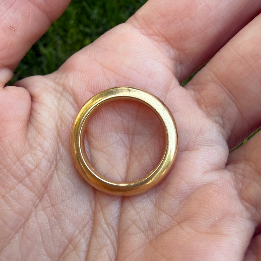 14K Solid Yellow Gold Donut Band, Size 4.75