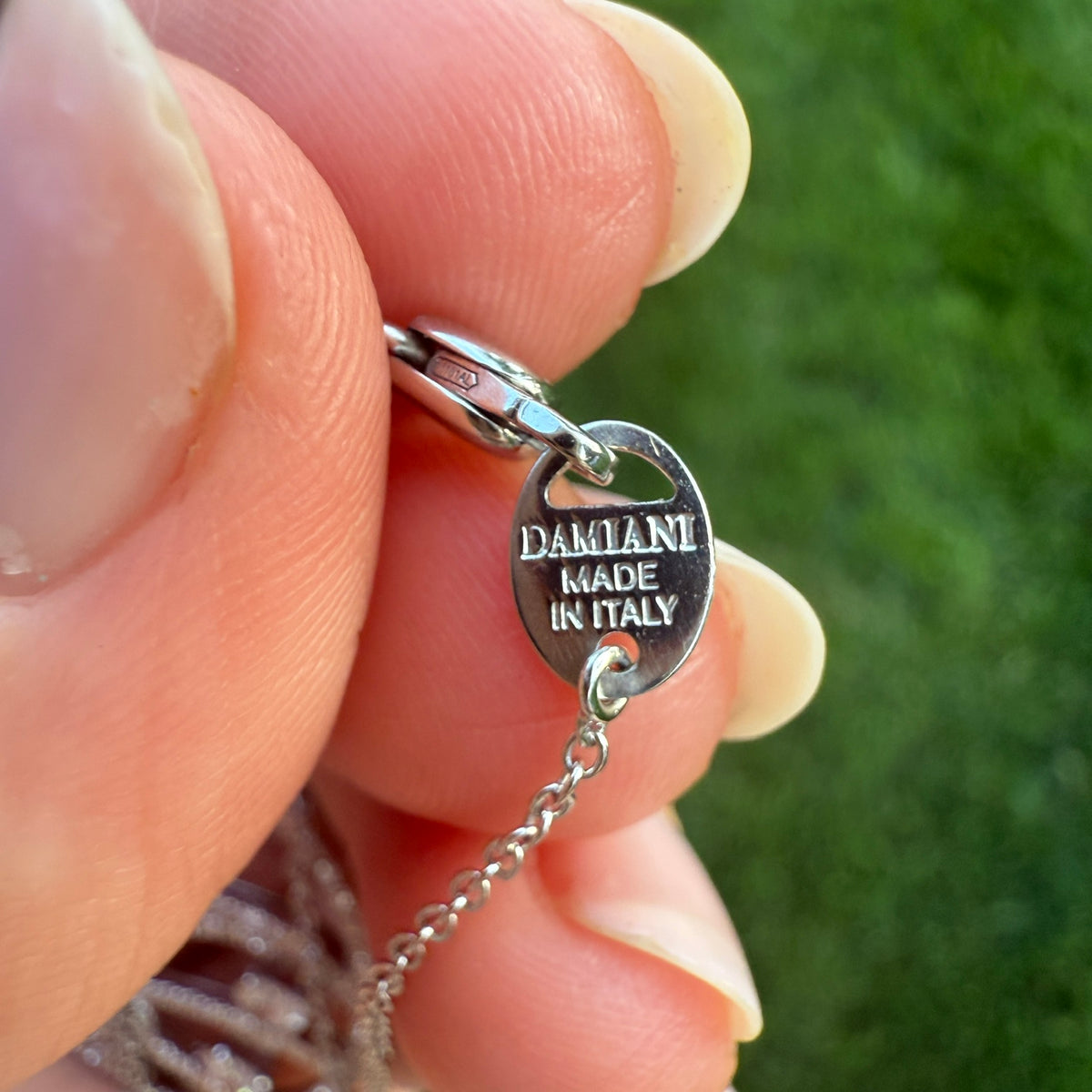 Damiani 18K White Gold Diamond Butterfly Wing Circle Pendant Necklace, 9.06 g