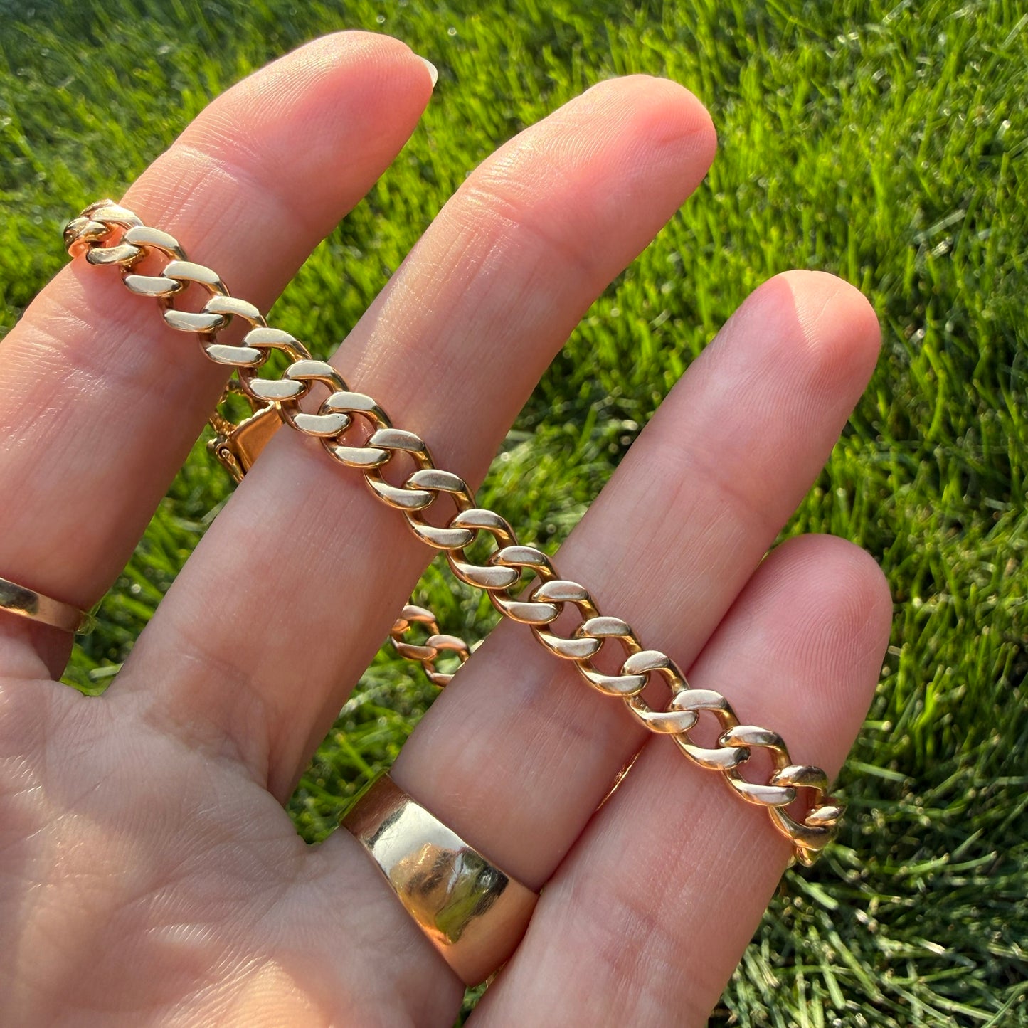 7.5" Solid 14K Yellow Gold Classic Curb Bracelet, 19.11 g