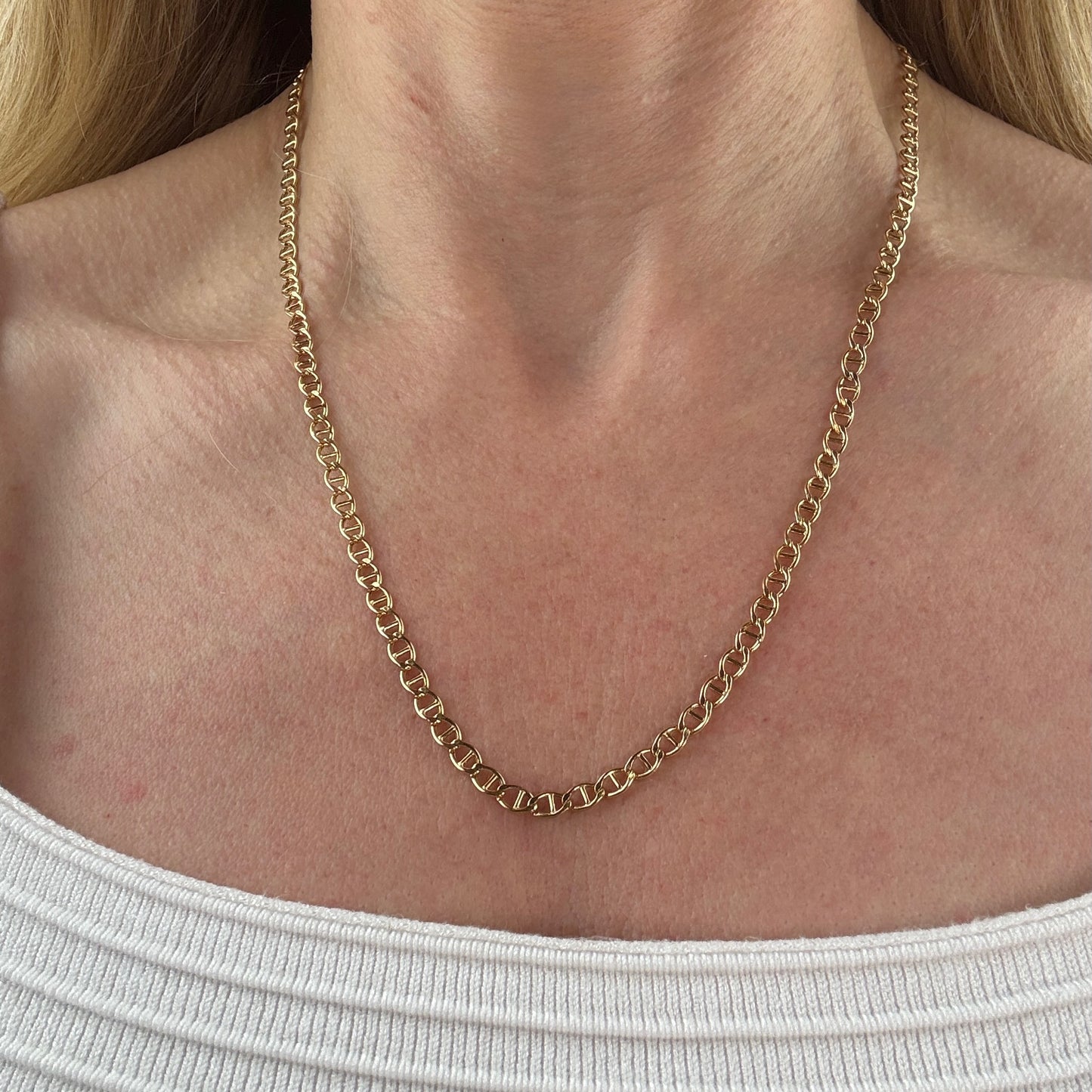 20.5" Solid 10K Yellow Gold Classic Mariner Chain, 5.24 g