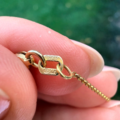 17" Solid 14K Two-Tone Gold Beaded Satellite Station Chain, 5 g