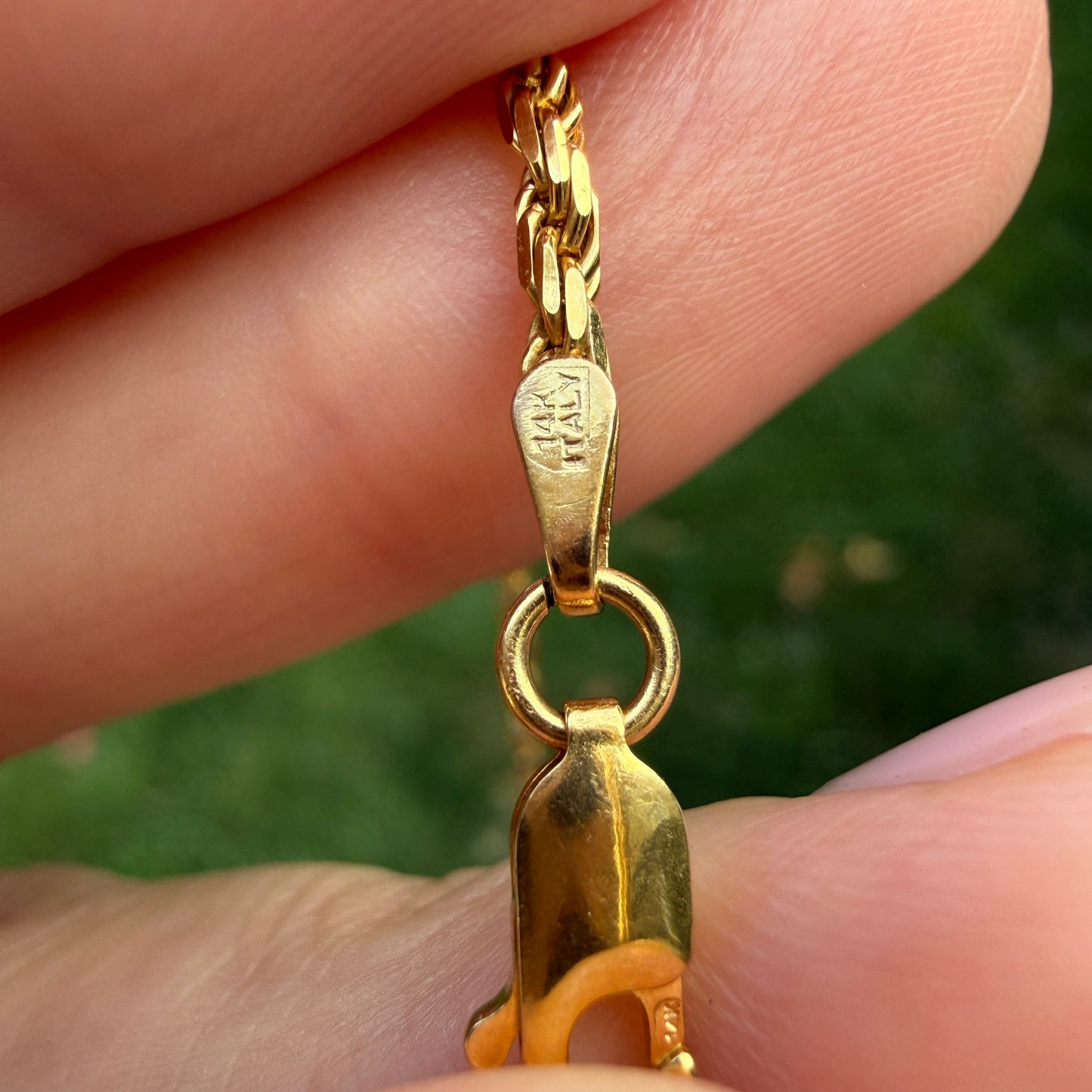 18" Italian Solid 14K Yellow Gold Faceted Rope Chain, 9.72 g