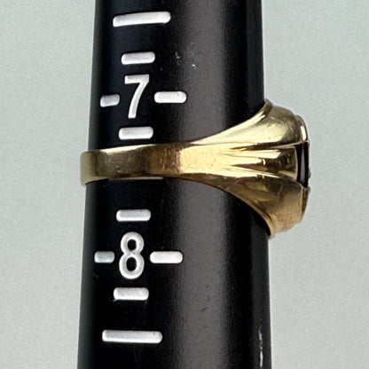 Vintage Solid 10K Yellow Gold Classic Single Initial Signet Ring, Size 7.5