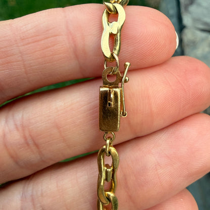 20.5" Solid 14K Yellow Gold Twisted Flat Mariner Chain 30.72 g