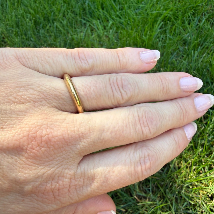 14K Solid Yellow Gold Donut Band, Size 4.75