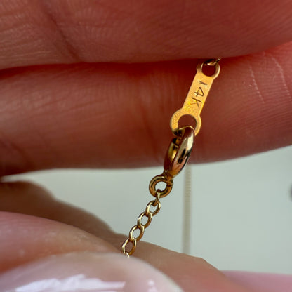 21" Solid 14K Yellow Gold Classic Cable Link Chain, 1.19 g