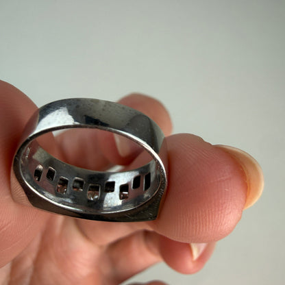 18K White Gold Princess Cut Diamond Channel Band, .50 CTW