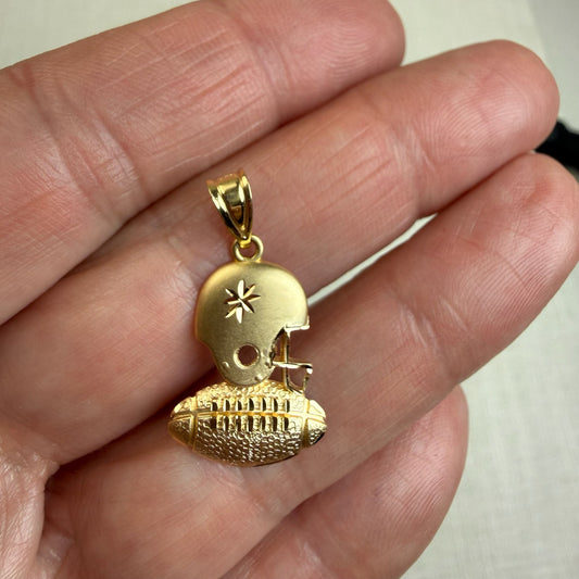 Solid 14K Yellow Gold Michael Anthony Gold Football Pendant, 1.26 grams