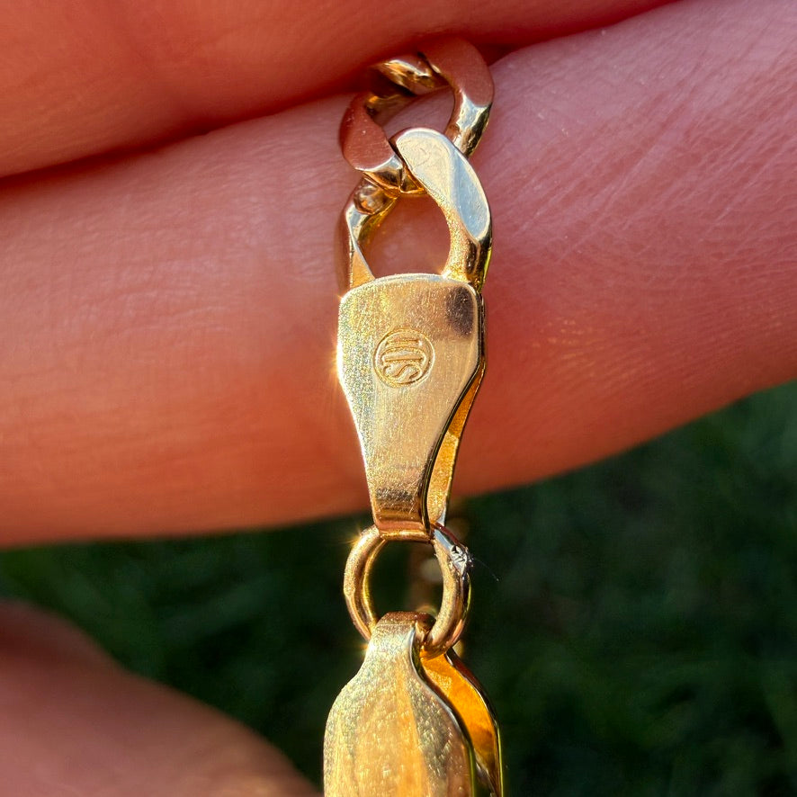 22.25" Italian Solid 14K Yellow Gold Classic Figaro Chain, 16.36 g