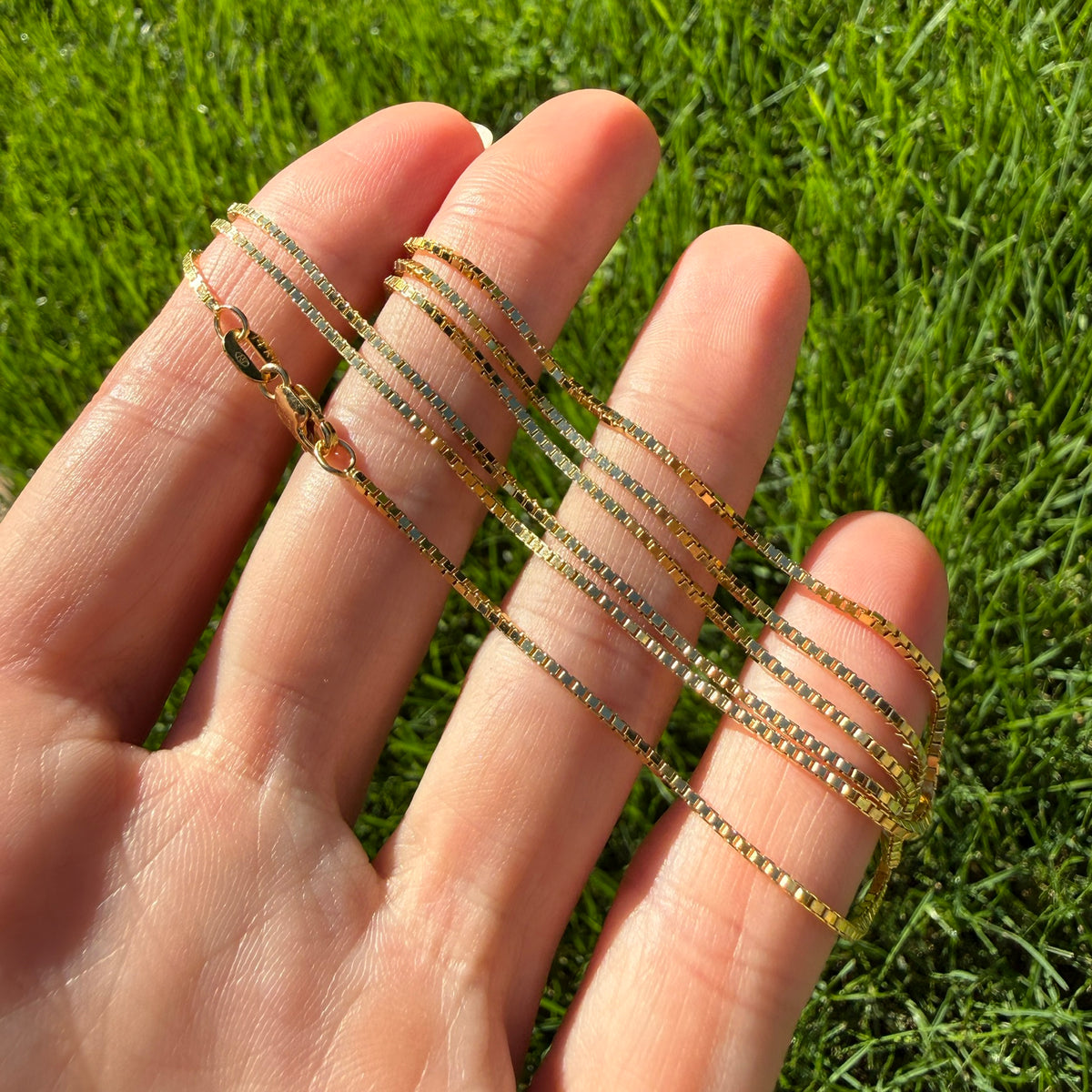 24.25" Solid 14K Yellow Gold Italian Box Chain, 6.11 g